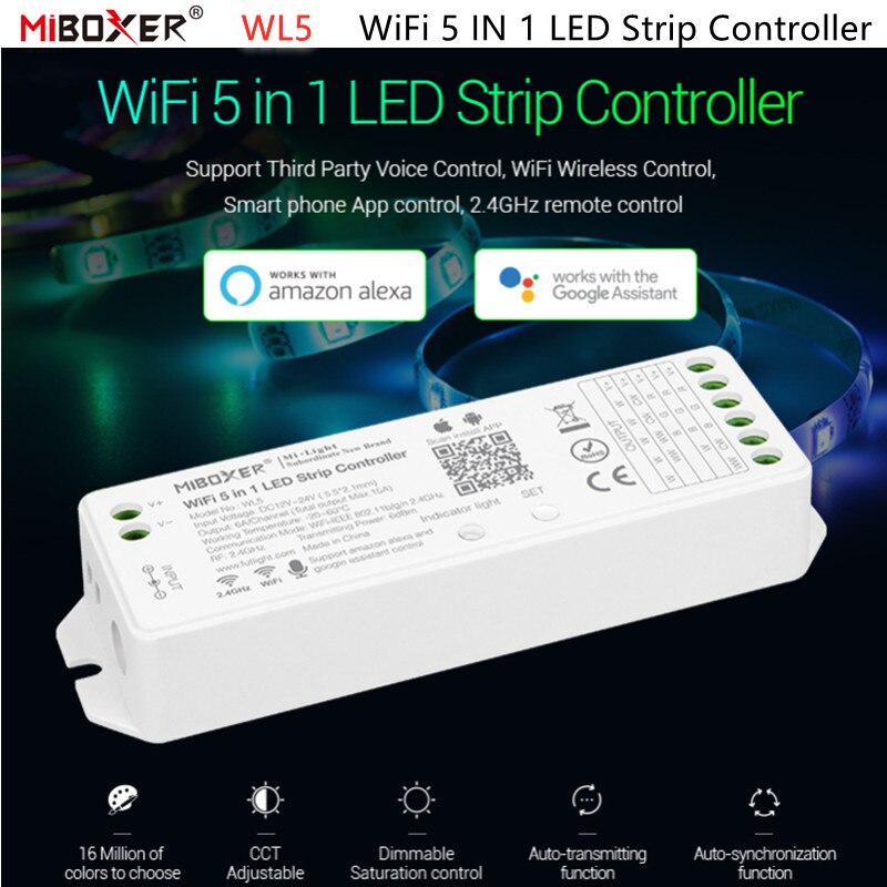 Miboxer-WL5 2.4G 5  1 WiFi LED Ʈѷ,   ..
